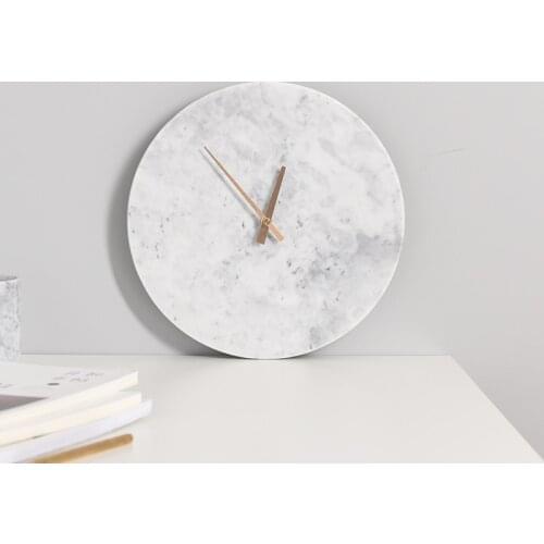 Nordic Style Natural Marble Wall Clock Home Wall Clocks And Simple Creative Clock Decoration Ornaments Gifts