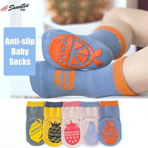 Newborn Baby Socks Silicone Non-Slip Cotton Girls Toddler Socks Cute Boys Clothes Accessory for 0-5 Years Childrens Foot Socks