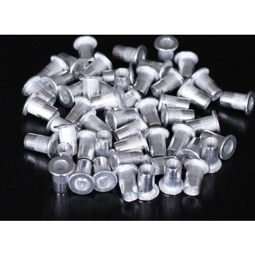 New 250PCS M4 Aluminum Flat Head Rivet Nuts Set Nuts Insert Reveting Multi Size Rivet Nuts Collocation