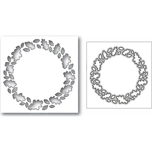 New Leafy Circle Wreath Frame 2020 Metal Cutting Dies for DIY Scrapbooking and Card Making Decorative Embossing Craft No Stamps