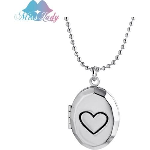 Miss Lady Fashion Heart Magnetic Floating Locket Memory Necklaces & Pendants Charm Chain Necklace Jewelry Accessories MLY98N
