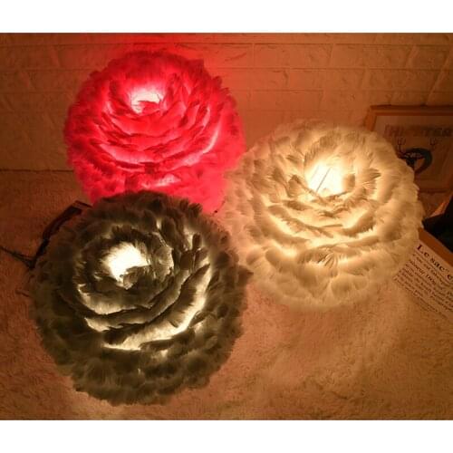 Feather Floor Light Stand White Red Gray Floor Lamps Standing Lovely for Living Room Bedroom Decorative Floor Lighting FA019