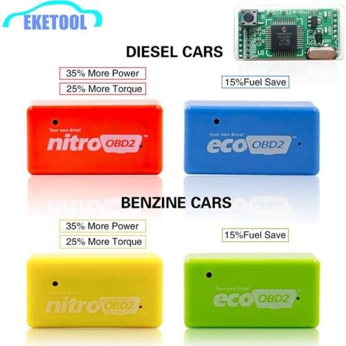 Full Chip PIC16F59 NitroOBD2 EcoOBD2 Economy Chip Tuning Box Fuel Save More Power Torque Eco OBD2 Benzine Diesel Nitro OBD2