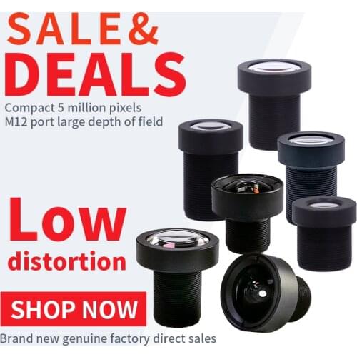 S-Mount lens6mm8mm12mm16mm25mm FA Lens 1/1.8" F2.8 Machine Vision camera lens 5MP M12 Mount manual Iris CCTV Lens Low distortion