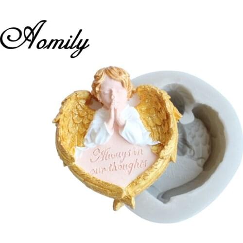 Aomily Angel Shape Silicone Cake Molds Chocolate Mousse Jelly Candy Bakeware Mold DIY Pastry Ice Block Soap Mould Baking Tools