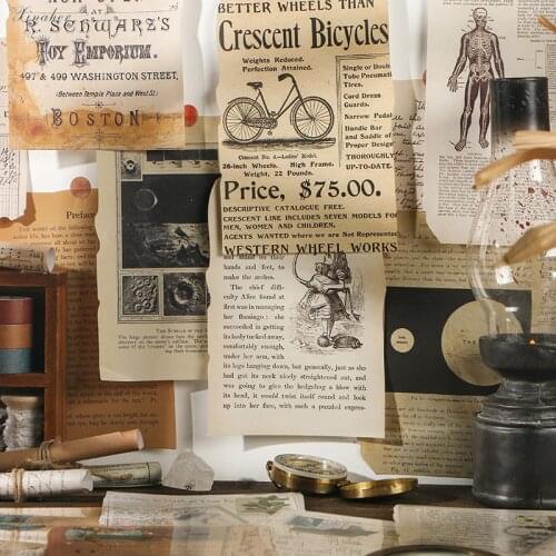 Antique letter Moon Newspaper Material Paper Junk Journal Planner Scrapbooking Vintage Decorative DIY Craft Background Paper