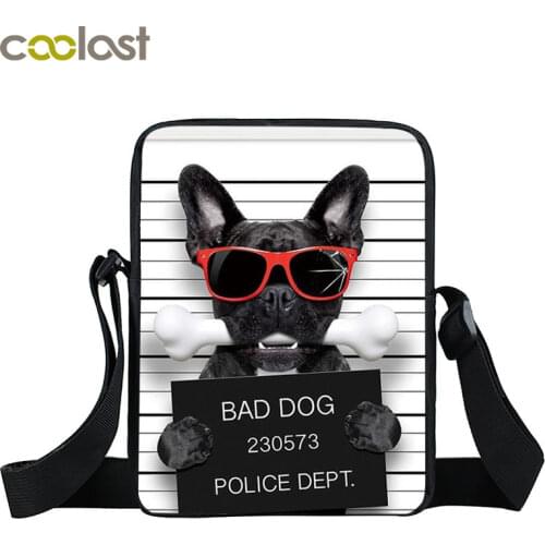 Funny Bad Dog Crossbody Bags Women Handbags Bulldog Pug Mini Messenger Bag Teenager Girls Shoulder Bag Small Satchel