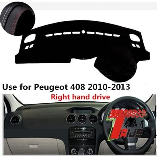 TAIJS Factory Avoid light Sun Shade Leather Car Dashboard Cover For Peugeot 408 2010 2011 2012 2013 Right hand drive