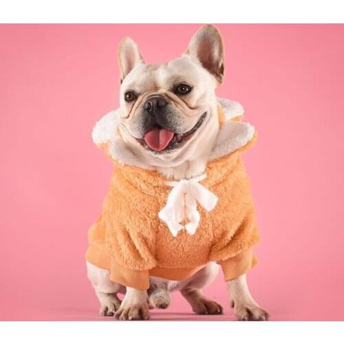Warm Pet Dog Clothing Sun Flower Sweater Small Dog Cat Clothes Fleece Sweater Autumn Winter Hooded Puppy Hoodie French Bulldog