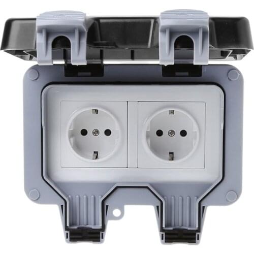 Outdoor Wall Switch Socket IP66 Weather&Dust Proof Power Outlet EU Standard Wholesale dropshipping