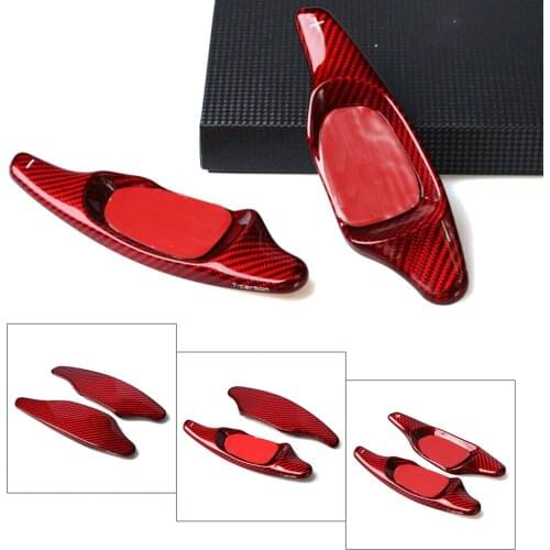 2Pcs Car Steering Wheel Shift Paddle For Audi A5 S3 S5 S6 SQ5 RS7 S8 RS3 RS6 Carbon Fiber Shifter Extension Trims