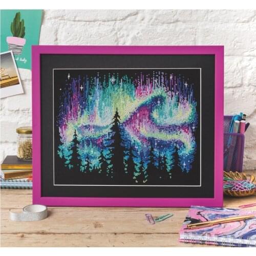 Embroidery Northern Lights Counted Cross Stitch Wedding Samplers with 100% Cotton Flosses & Free Shipping for Home Wall Decor