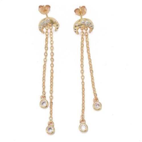 Polymer Clay Drop with Flower Pattern Dangle Earrings, with Iron Earring Hooks Mixed Color, 60x14x3mm