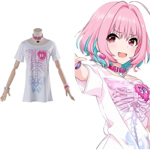 Girls Cosplay Yumemi Riamu Cosplay Costume Shirt Wig Halloween Carnival Costumes