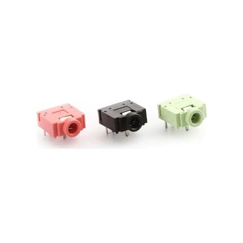 10Pcs PJ-307 PJ307 3.5mm Stereo Jack Socket Audio Jack Connector PCB 3F07 -5PIN Green / Pink / Black