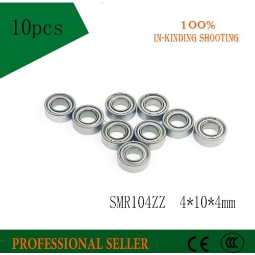 10Pcs High quality SMR104 ZZ ball bearing 4x10x4 mm deep groove ball bearing free shipping