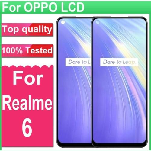 100% Tested 6.5" Display For OPPO Realme 6 LCD Display Touch Screen Digitizer Assembly For OPPO Realme 6 RMX2001 LCD Screen