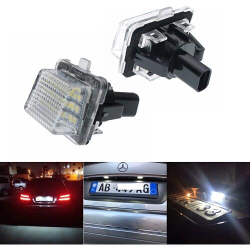 2Pcs Canbus 18LED License Number Plate Light Lamp For Benz W204/W205/W216/W218/W212/W221/W231/W222/CLA C207 C216 CL550