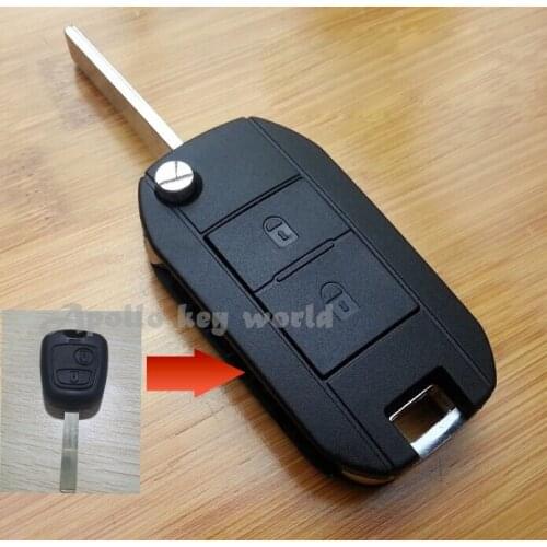 2PCS/Lot 2 Buttons Modified Folding Flip Remote Key shell Case Blank For Peugeot 307 With VA2 Blade Without groove