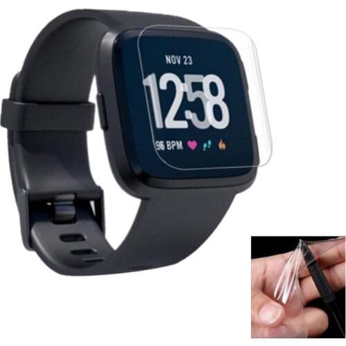 2pcs Soft TPU Clear Protective Film Guard For Fitbit Versa / Versa Lite Smart Watch Full Screen Protector Cover (Not Glass)