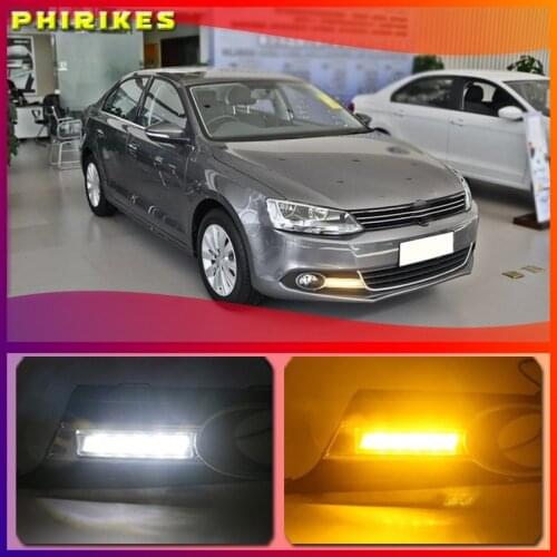 2pcs Fog lamp For Volkswagen VW Jetta Sagitar MK6 2012 2013 2014 car styling driving LED DRL Daytime Running Light Daylight
