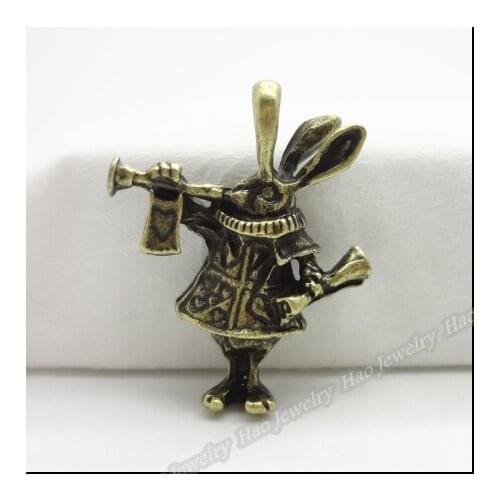 25pcs Vintage Charms Rabbit Pendant Antique bronze Fit Bracelets Necklace DIY Metal Jewelry Making
