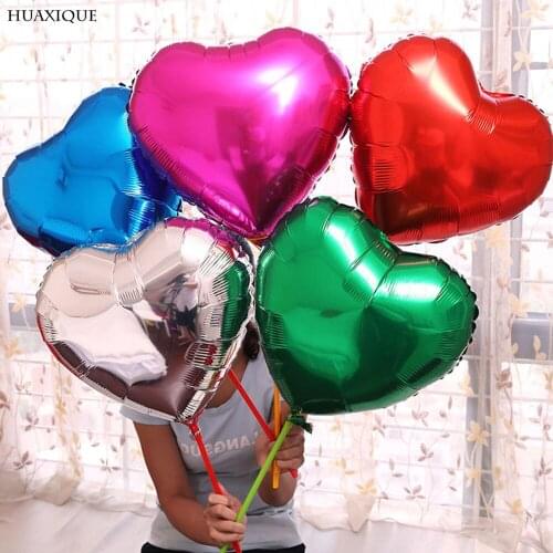 5pcs 18inch Heart Foil Balloon Valentines Day Love Helium Balloons For Wedding Engagement Anniversary Party Favor Decorations