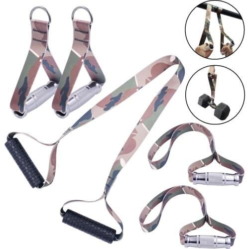 Camouflage Cable Machines Gym Handle Grips Strap Heavy Duty Pull up Deadlift Weightlifting Ttraining Home Fitness Equipment
