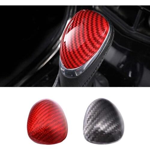 Car Carbon Fiber Gear Shift Head Cover Trim Fit For Cadillac ATS XTS 2017-2020