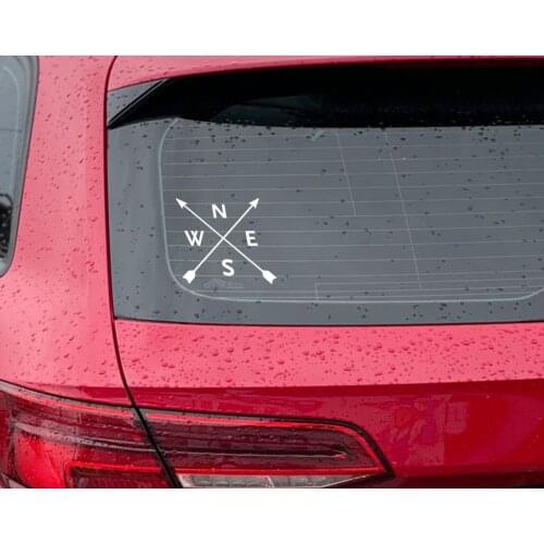 BK Home Compass Arrows Design White Car Sticker-1