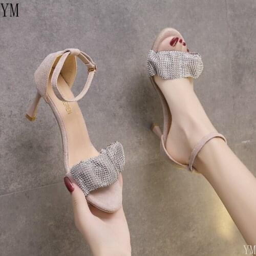 Fashion Women Sandals Ankle strap Open Toe Party Thin High Heels Pleated Elegant Nightclub Dress Shoes High Quality Sandals