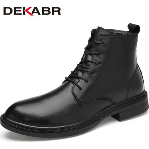 DEKABR Men Boots Winter Warm Snow Boots Men Fashion High Quality Waterproof Shoes Working Ankle Boots For Men Plus Size 36~48