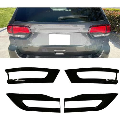 For 2014-2020 Jeep Grand Cherokee Gloss Black Tail Light Trim Bezel Kit Cover