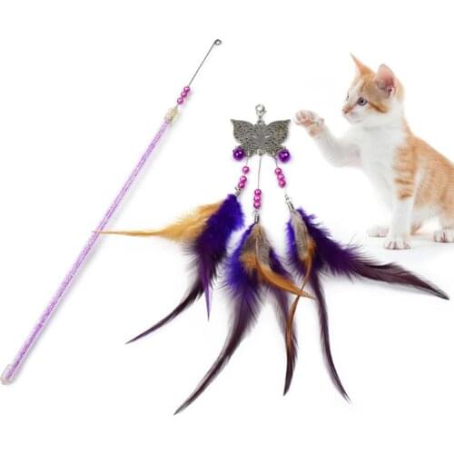 Creative Funny Cat Toy Interactive Cat Teaser Toy With Fake Feather Pet Kitten Training Toys Ball With Small Bells Cats Supplies