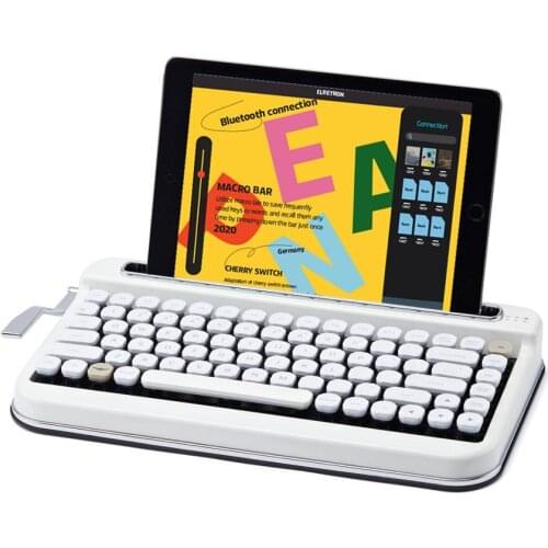 PENNA Retro Style Bluetooth Mechanical Keyboard White Color85Key Cherry MX Swift Keyclick Steam Punk Tablet/Phone/PC/MAC/iPAD