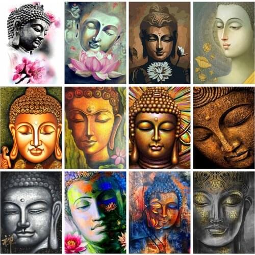 HUACAN 5D Diamond Painting Full Square New Arrival Religion Pictures Of Rhinestones Diamond Embroidery Buddha Mosaic Craft Kit
