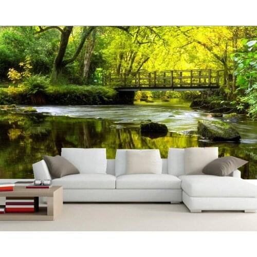 Papel de parede,Rivers Bridges Stones Moss Nature photo wallpaper,restaurant bar living room tv wall bedroom custom murals
