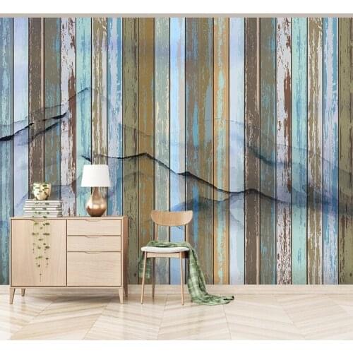 Custom Wallpaper For Walls 3D Nordic Retro Hand Painted Wooden Board Photo Mural Living Room Bedroom Background Papel De Parede