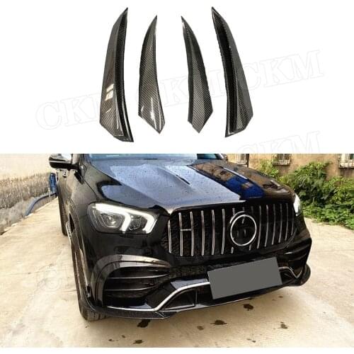 Dry Carbon fiber Front FogLamp Grid Bumper Splitters for Mercedes Benz GLE Class W167 GLE53 AMG SUV 2020 UP Auto Styling