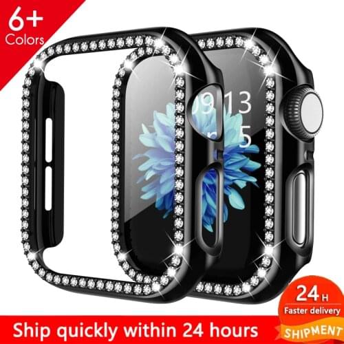 Bling Case Cover for Apple Watch 6 SE 5 4 3 44mm 40mm For Iwatch 42mm 38mm Diamond Screen Protective Cover Bumper Case