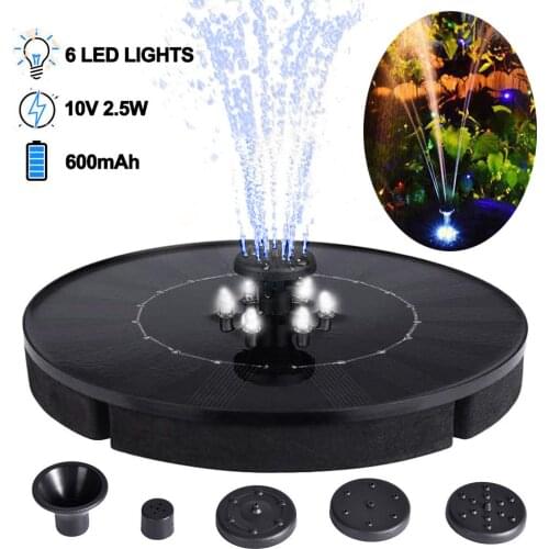10V/2.5W Solar Fountain Led Solar Water Fountain With LED Lights For Outdoor Landscape Garden Decor Floating Pool Fountain Solar