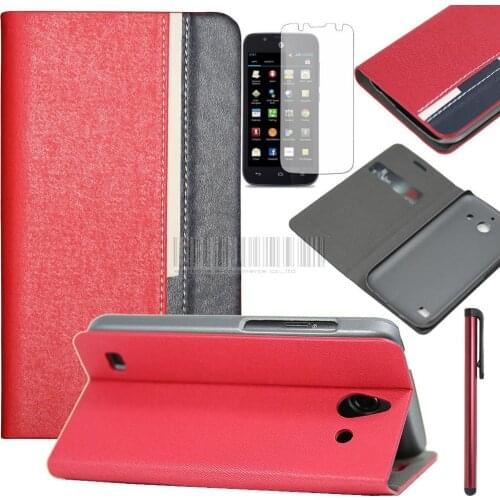 Slim Flip Premium PU Leather Wallet Stand Case Cover + Film For Huawei Tribute Y536 AT&T