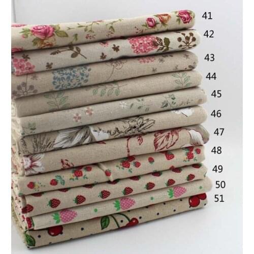 Zakka Vintage Cotton Linen Fabric for DIY Patchwork Sewing Fabric HomeTextiles Table Curtain Fabric 1.45*1 M Free shipping