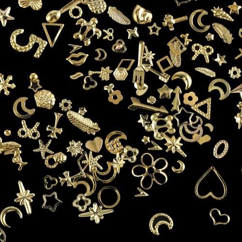 1Box Mixed Nail Art Glitter Metal 3D Mix Frame Charm UV Frame Epoxy Resin Jewelry Fillings Material for DIY Crafts Jewelry