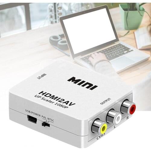 BL 1Pcs HDMI to AV No Power ABS Audio Video Adapter All-in-one Cable Converter For Old TV Smart Android Set-Top Box