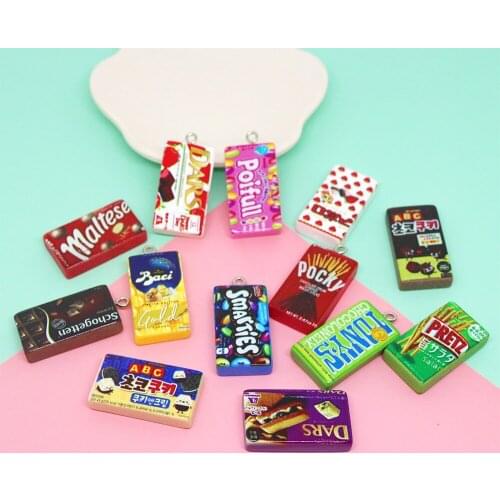 10/26Pcs Simulation Chocolate Cookies Resin Charms Earring Bracelet Flat back Cabochon DIY Jewelry Making Pendants Accessories