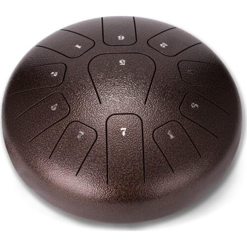 10 inch 11-Tone Steel Tongue Drum Hand Pan Drums with Drumsticks Percussion Musical Instruments
