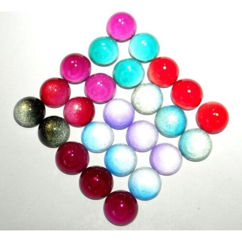 12mm natural Quartz crystal cabochon Color Change by Temperature Beads pendant For Diy Jewelry Making Bracelet Accessories 50pc
