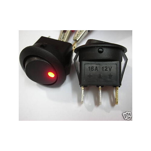 15,Red yellow blue green Led Light 12V Car Rocker OFF/ON SPST Switch,DR