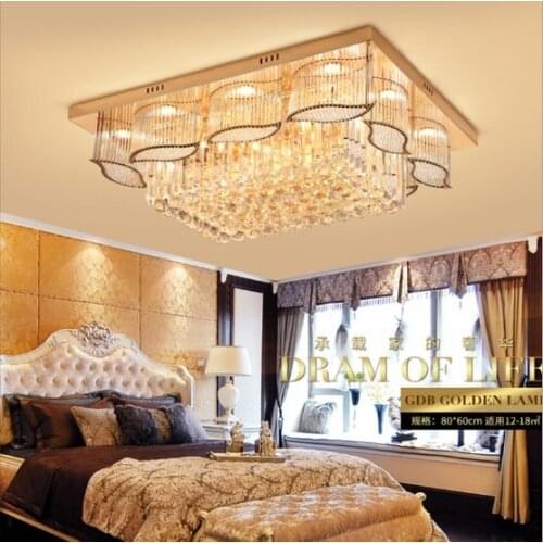 2020 new guest hall dining room bedroom crystal luxury atmosphere LED remote control crystal ceiling lamp